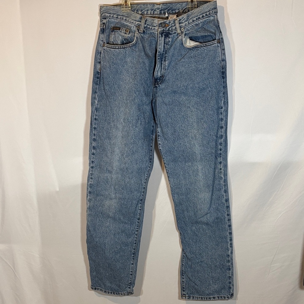 VINTAGE Calvin Klein double stone wash Men's Relaxed Fit Blue Jeans made in USA